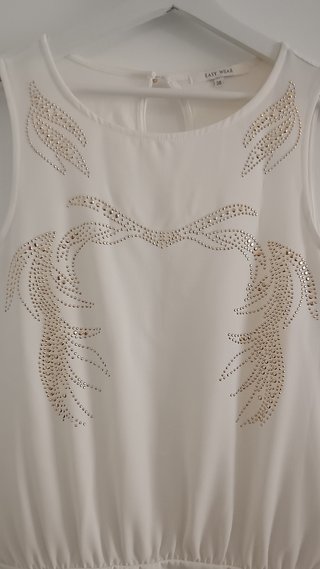 Vestido mini blanco con strass