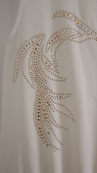 Vestido mini blanco con strass