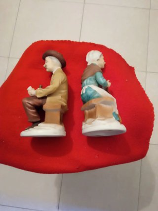 Pareja Figuras Ancianos Porcelana