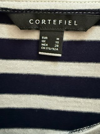 Camiseta Rayas Manga 3/4 Cadena Dorada