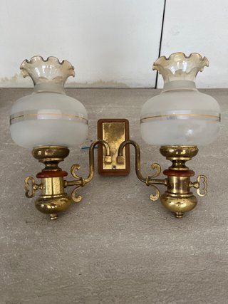 Aplique de pared doble dorado
