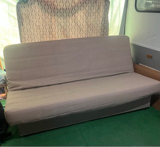 Sofá Cama Beige con Almacenamiento