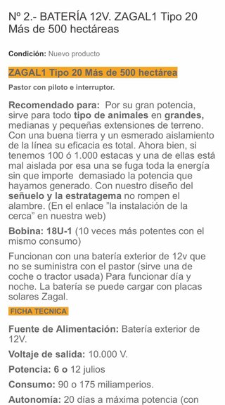 Pastor Eléctrico 12V 12J 500 Hectáreas Zagal