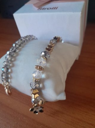 Set 2 bracciali  perle grigie