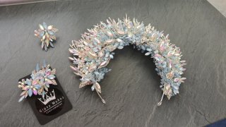 Corona Novia Gipsy Muñoz Azul y Plata