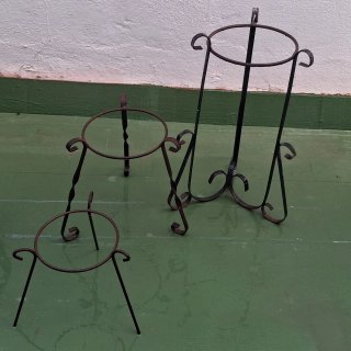 Lote 3 Soportes Macetas Hierro Forjado