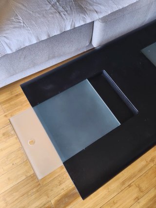 Mesa de centro moderna cristal y madera