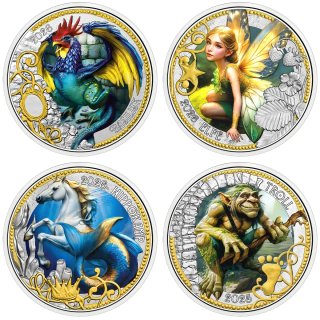 Austria 2025 moneda 3€ Criaturas Mitológicas