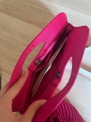 Conjunto bolsos fiesta fucsia y morado
