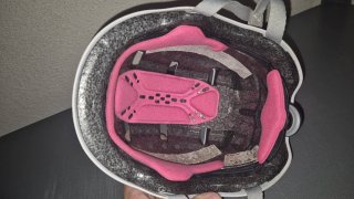 Casco Bicicleta Niña Rosa y Blanco