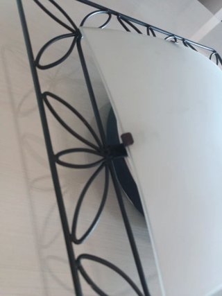 Lámpara de techo forja negra y cristal