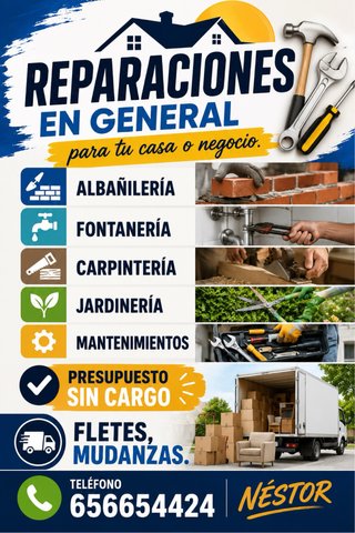 Fletes mudanzas carpintería fontanería albanileria