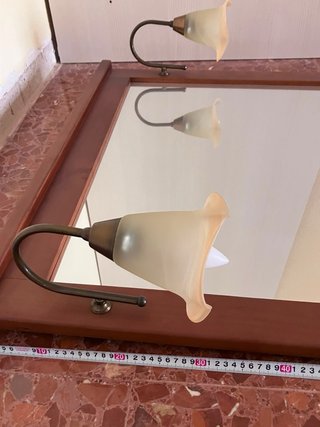 Espejo de baño madera y cristal