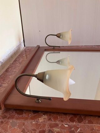 Espejo de baño madera y cristal