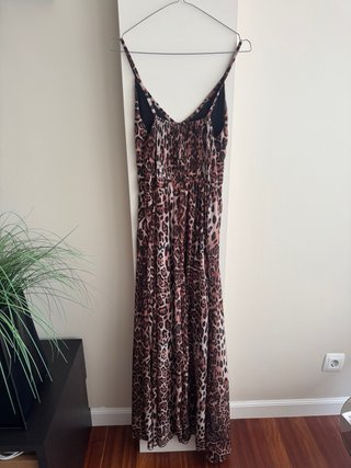 Vestido largo estampado animal print