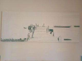 Lienzo Decorativo Muelle y Barcas