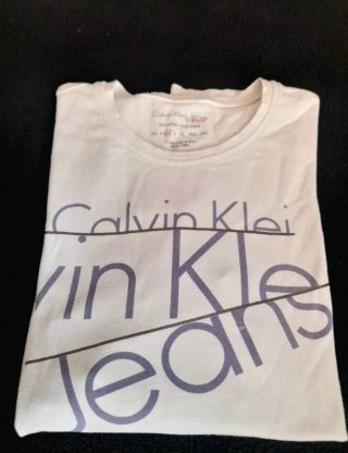 Camiseta Calvin Klein Hombre Manga Larga Blanca
