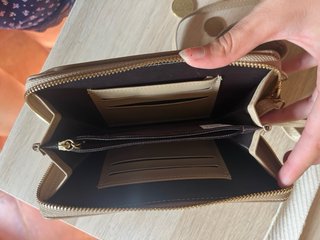 Bolso cartera/móvil beige