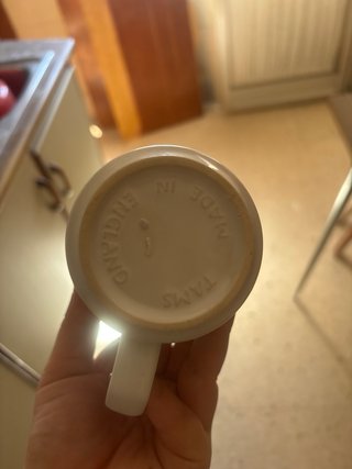 Taza de cerámica antigua diseño azul