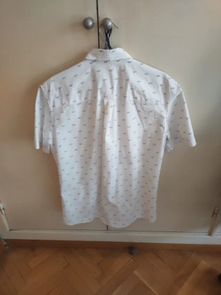 Camisa blanca manga corta palmeras