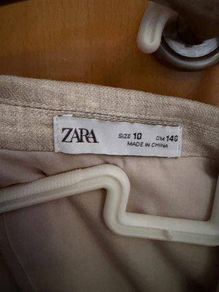 Traje Lino Beige Zara Talla 10 niño