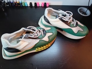 Zapatillas deportivas verdes y blancas talla 38