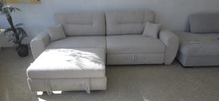 Sofá 4 plazas chaislongue con arcón