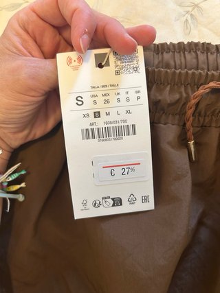 Falda pantalón globo Zara marrón Talla S