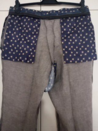Pantalones grises de lino
