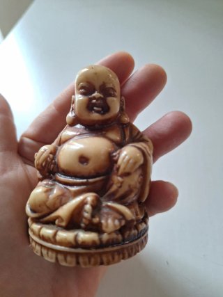 Statuetta Buddha Beige e Marrone