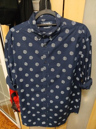 Camisa Desigual Estampada Azul Talla M/L