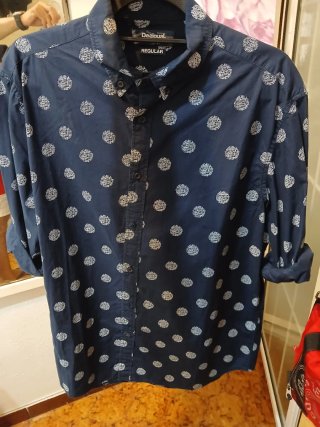 Camisa Desigual Estampada Azul Talla M/L