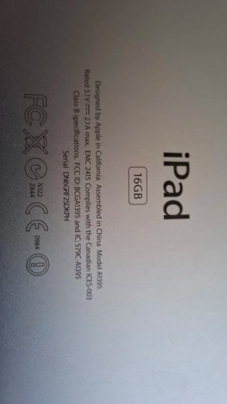 Apple iPad 2 Blanco 16Gb A1395
