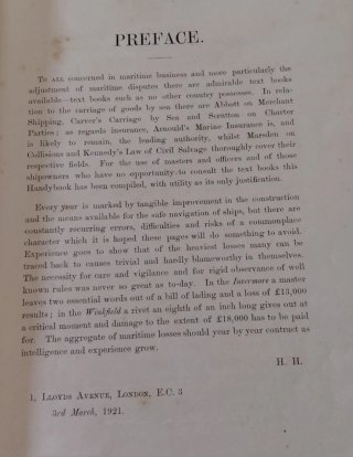 Libro 1921," Handy Book for Shipowners & Masters"