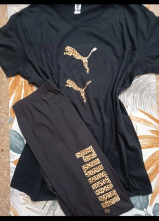 Conjunto Puma Negro Leopardo
