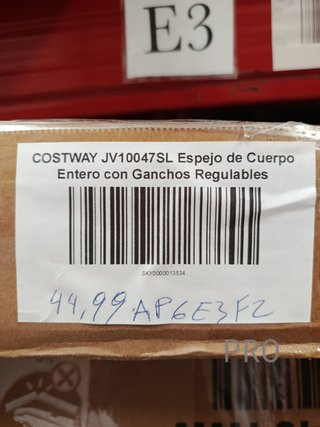 COSTWAY JV10047SL Specchio a figura intera con ganci regolabili