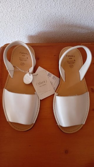 Sandalias Menorquinas Sfera Piel Blanca Talla 37