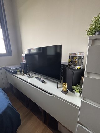 Mueble TV blanco 2 cajones