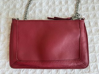 Bolso Eseoese Rojo Piel Cadena