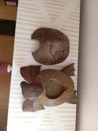 Caja tortuga de madera decorativa