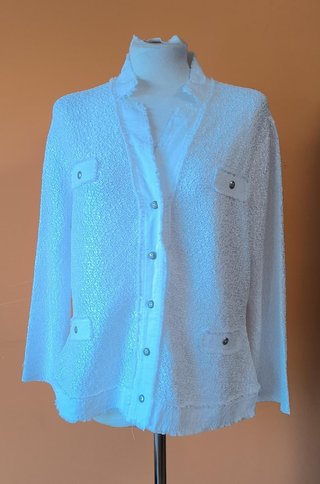 Chaqueta Tipo Chanel Blanca Talla XL