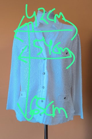 Chaqueta Tipo Chanel Blanca Talla XL