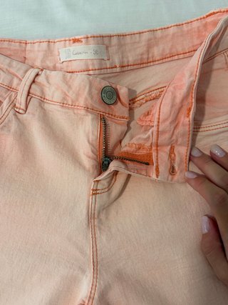 Vaquero pitillo rosa de mujer talla 36