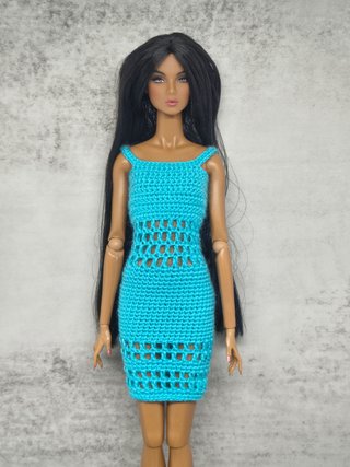 Vestido crochet azul para Barbie/Integrity Toys