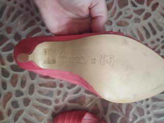 Zapatos de tacón rosa/rojo