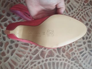 Zapatos de tacón rosa/rojo