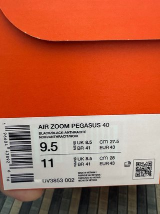 Nike Air Zoom Pegasus 40 Black DV3853-002 Talla 43
