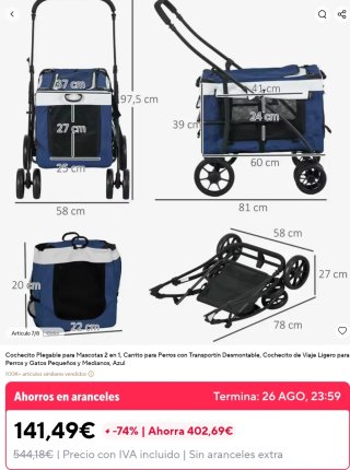 Carro perro mediano robusto