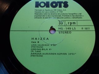 Haizea - "Haizea" (1977) LP