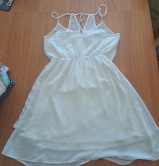 Vestido gasa blanco talla S